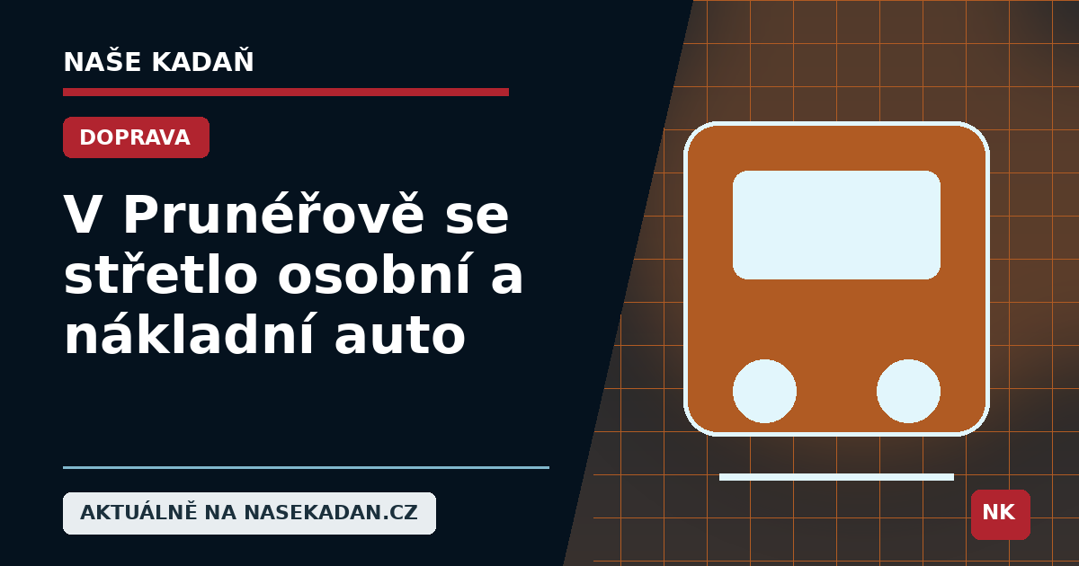 Redakční grafika Naše Kadaň k článku V Prunéřově se střetlo osobní a nákladní auto. Nehoda byla hlášena se zraněním