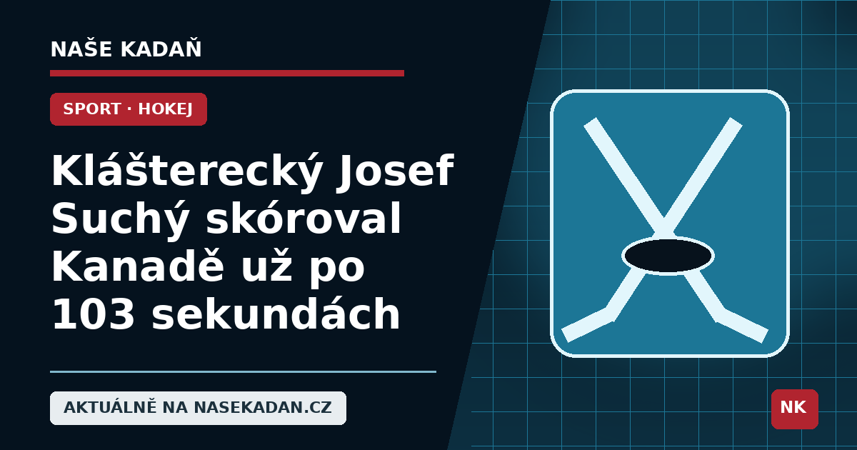 Redakční grafika Naše Kadaň k článku Klášterecký Josef Suchý skóroval Kanadě už po 103 sekundách