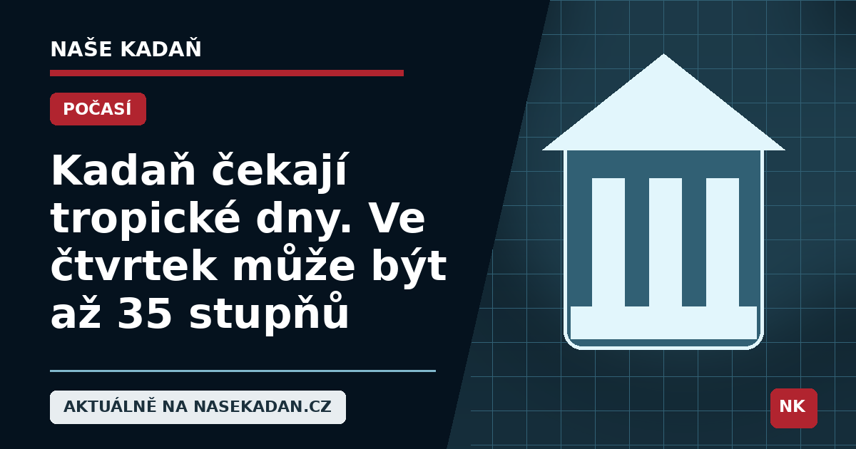 Redakční grafika Naše Kadaň k článku Kadaň čekají tropické dny. Ve čtvrtek může být až 35 stupňů