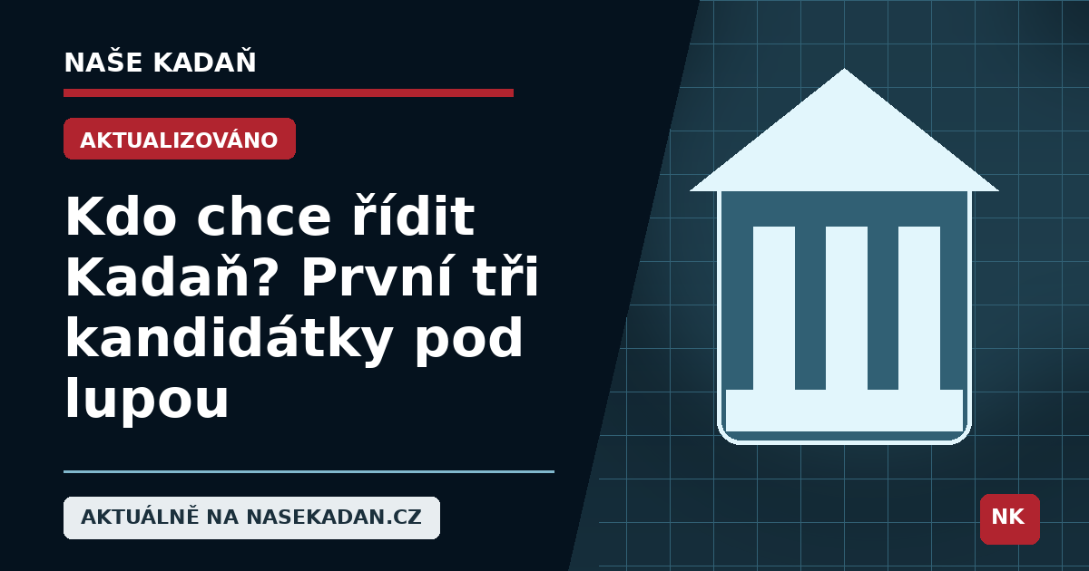 Redakční grafika Naše Kadaň k článku Kdo chce řídit Kadaň? První tři kandidátky pod lupou