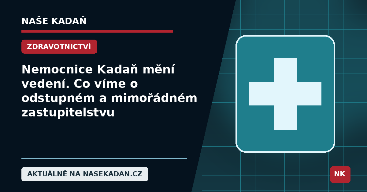 Redakční grafika Naše Kadaň k článku Nemocnice Kadaň mění vedení. Krušinu nahrazuje Pavel Marek, ředitelem bude Jiří Vlas
