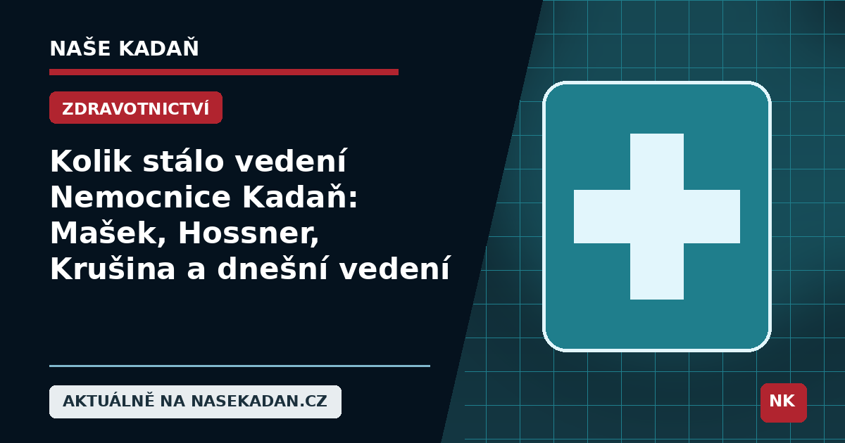 Redakční grafika Naše Kadaň k článku Kolik stálo vedení Nemocnice Kadaň: od Maška přes Hossnera až k tandemu Marek–Vlas