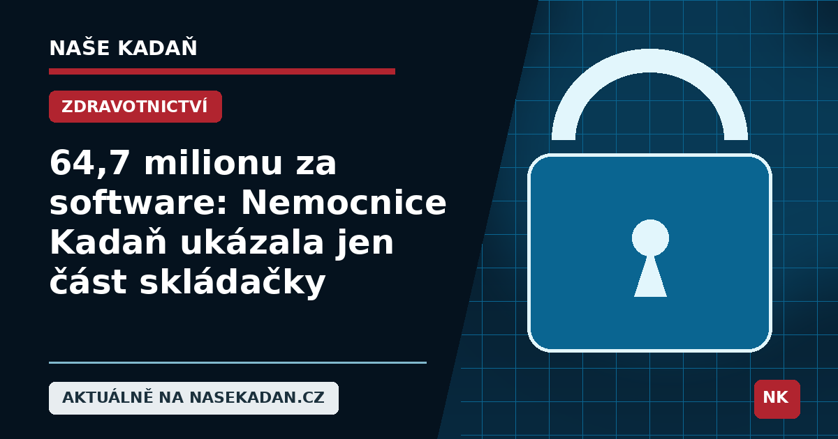 Redakční grafika Naše Kadaň k článku 64,7 milionu za software: Nemocnice Kadaň ukázala jen část skládačky