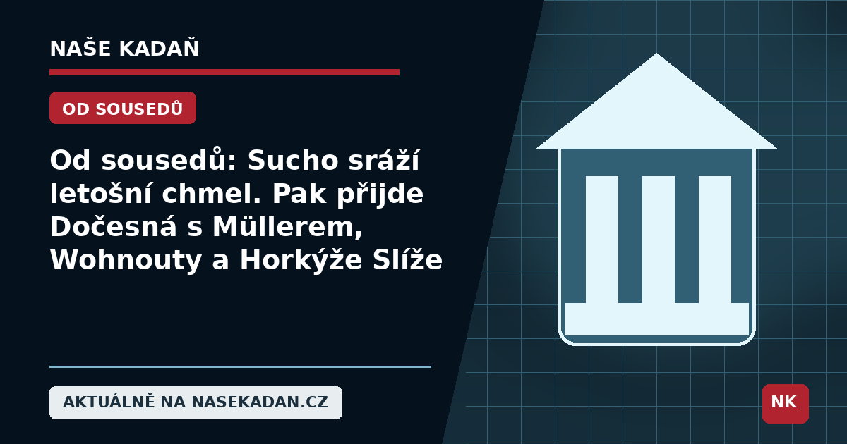 Redakční grafika Naše Kadaň k článku Od sousedů: Sucho sráží letošní chmel. Pak přijde Dočesná s Müllerem, Wohnouty a Horkýže Slíže