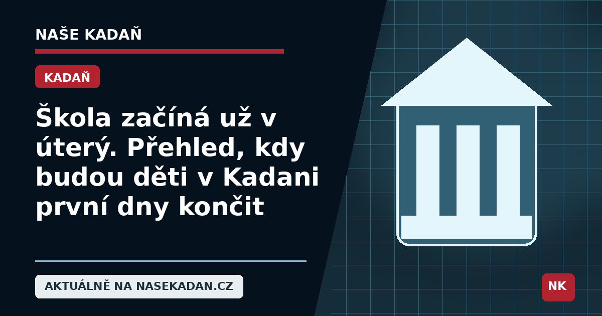 Redakční grafika Naše Kadaň k článku Škola začíná už v úterý. Přehled, kdy budou děti v Kadani první dny končit