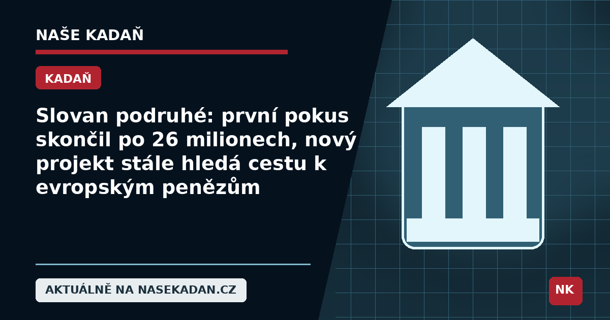 Redakční grafika Naše Kadaň k článku Slovan podruhé: první pokus skončil po 26 milionech, nový projekt stále hledá cestu k evropským penězům