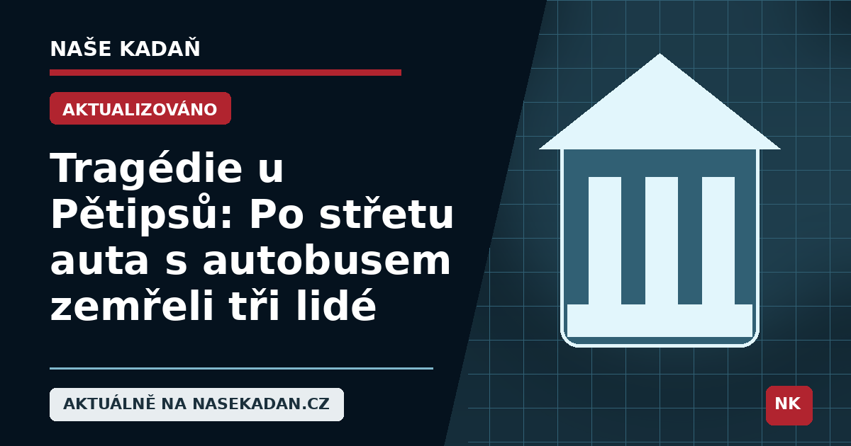Redakční grafika Naše Kadaň k článku Tragédie u Pětipsů: Po střetu auta s autobusem zemřeli tři lidé