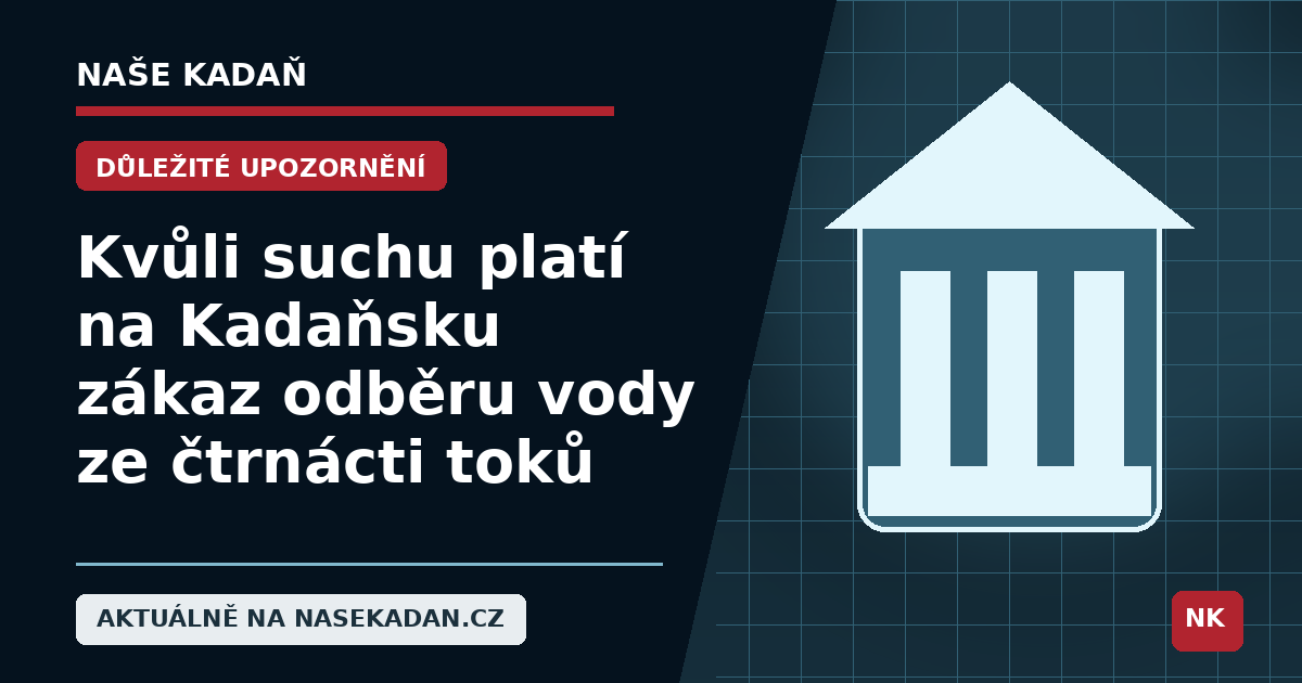 Redakční grafika Naše Kadaň k článku Kvůli suchu platí na Kadaňsku zákaz odběru vody ze čtrnácti toků